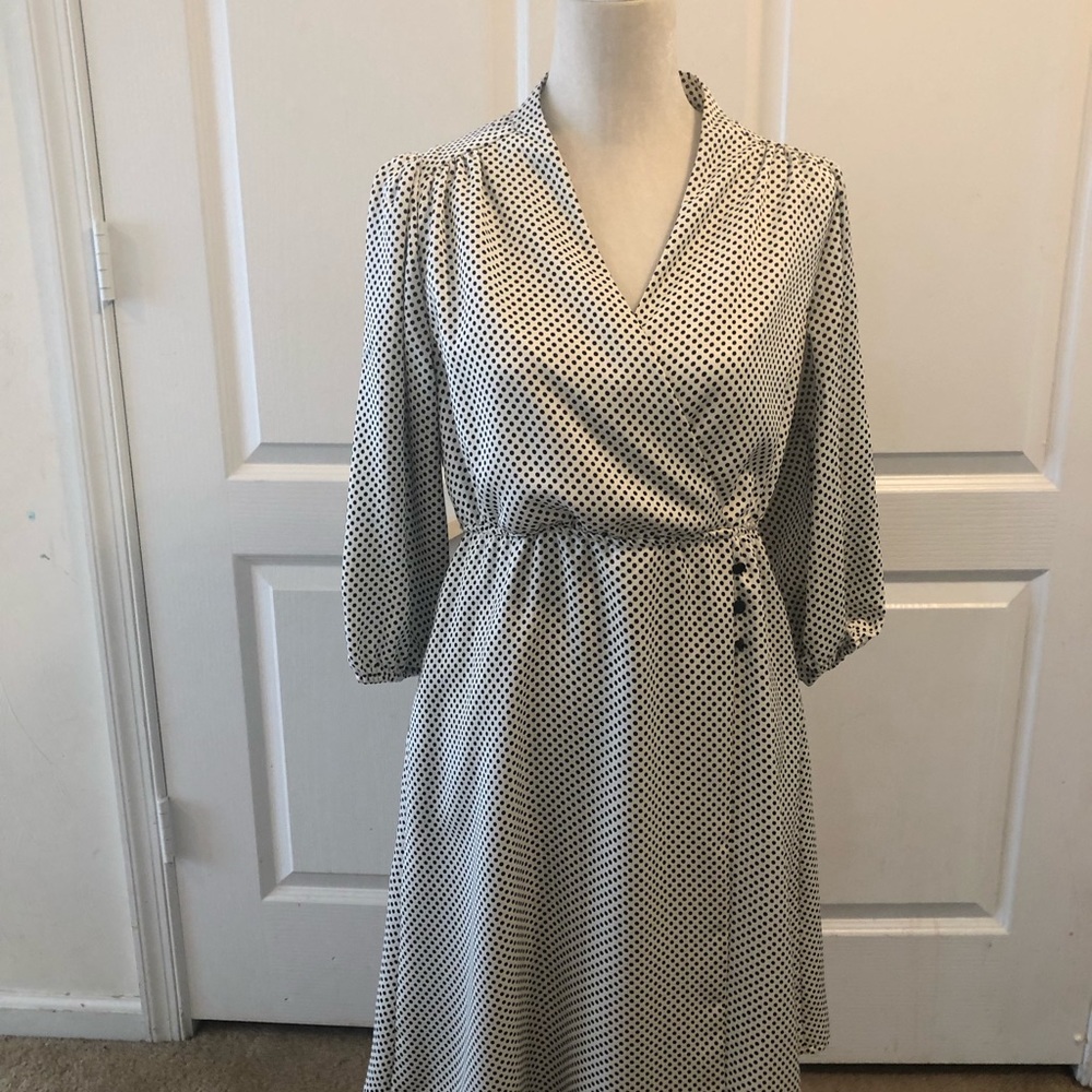 Navy Blue and White Dress